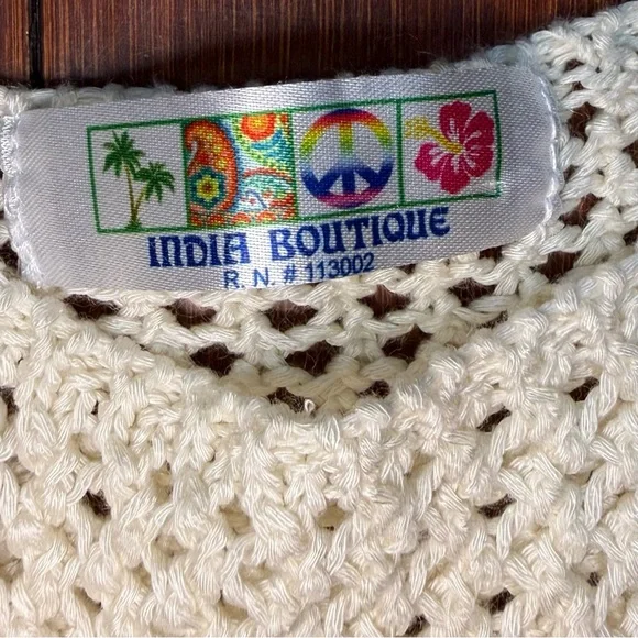 India Boutique Cream‎ Knit Cover Up - Picture 4 of 6